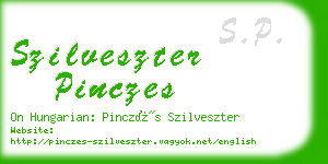 szilveszter pinczes business card